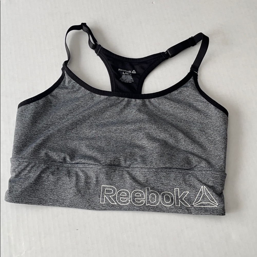 Reebok Large Sports Bra Black Gray